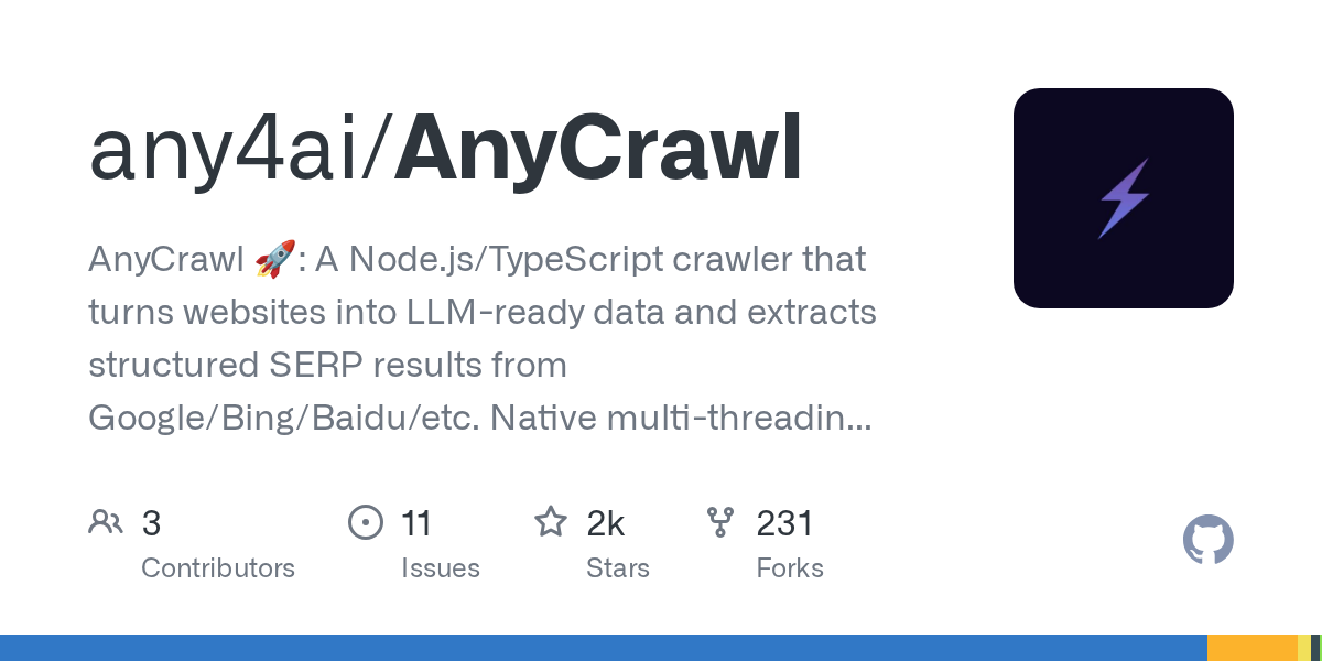 AnyCrawl: A High-Performance Node.js/TypeScript Web Crawler for LLM Data