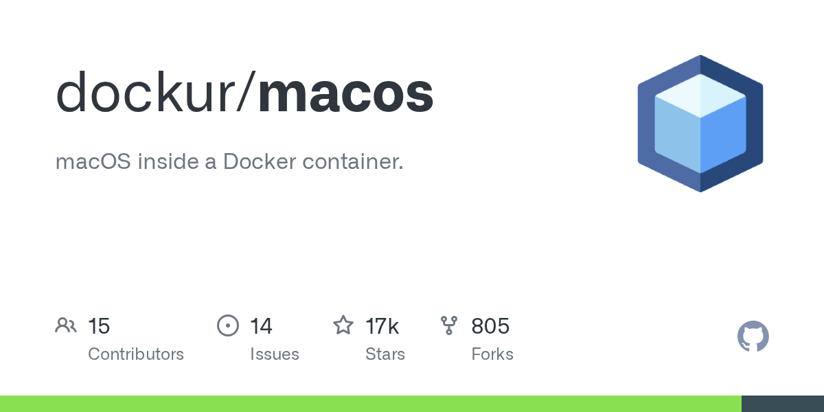 dockur/macos: Run macOS in a Docker Container with KVM Acceleration