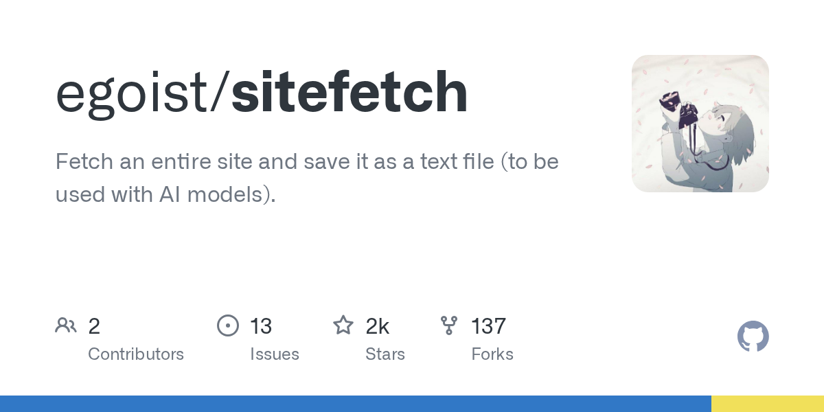 sitefetch: Efficiently Scrape Websites for AI Model Training and Analysis