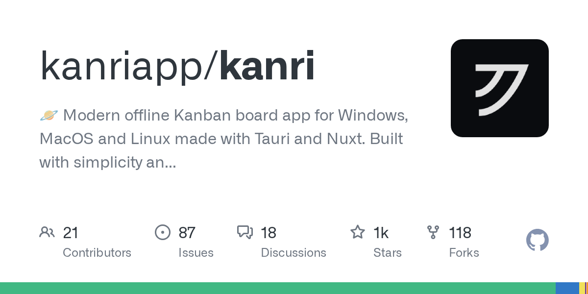 Kanri: A Modern Offline Kanban Board App for Desktop