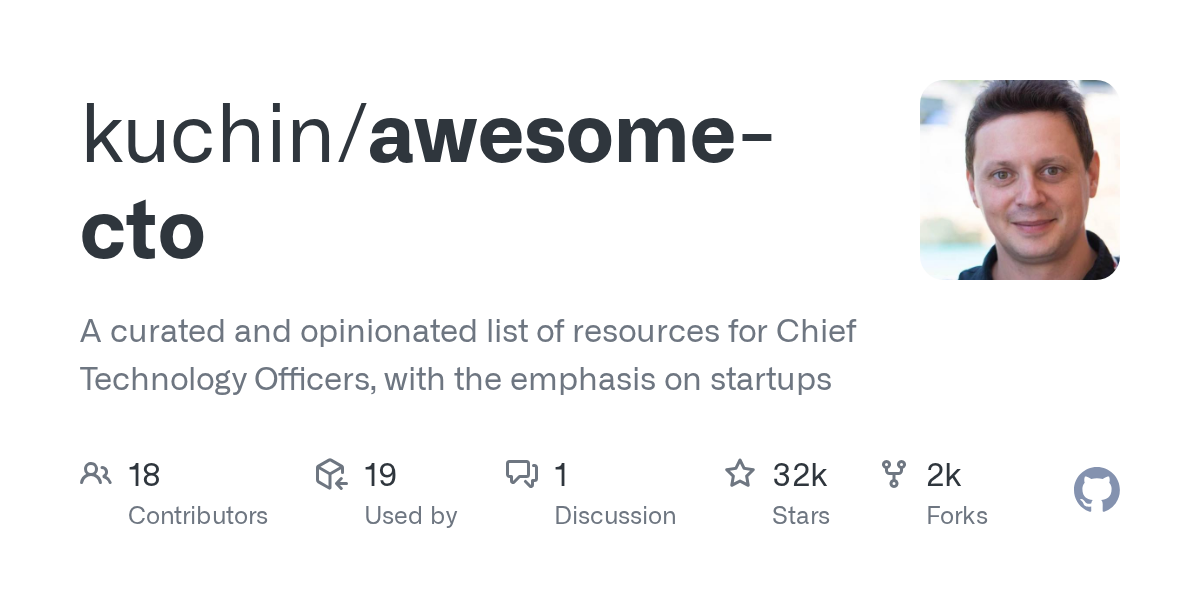 awesome-cto: A Curated Resource List for Chief Technology Officers in Startups