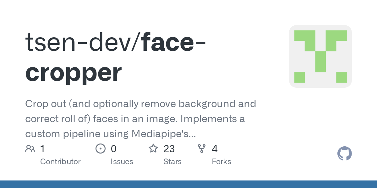 face-cropper: Advanced Face Cropping with Mediapipe and OpenCV