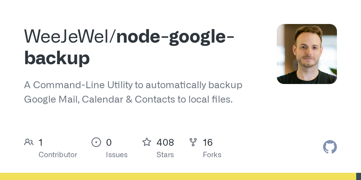node-google-backup: Automated Local Backups for Google Mail, Calendar, and Contacts