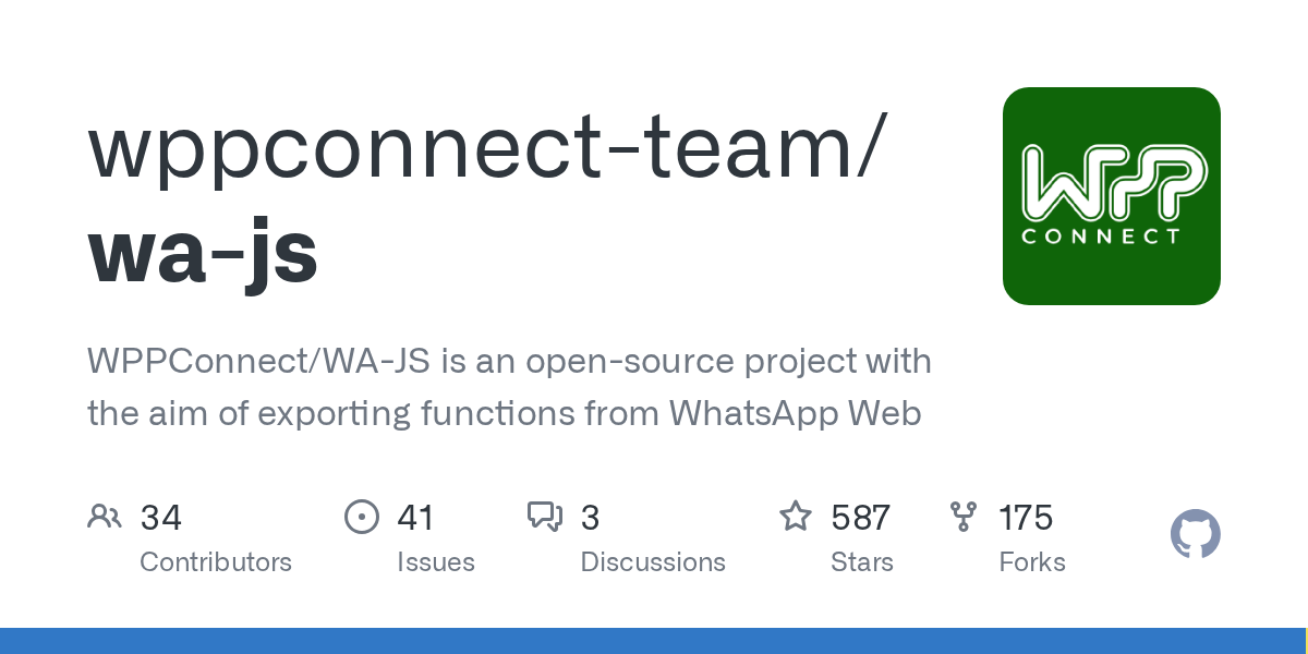 WPPConnect/WA-JS: Exporting WhatsApp Web Functions for Automation