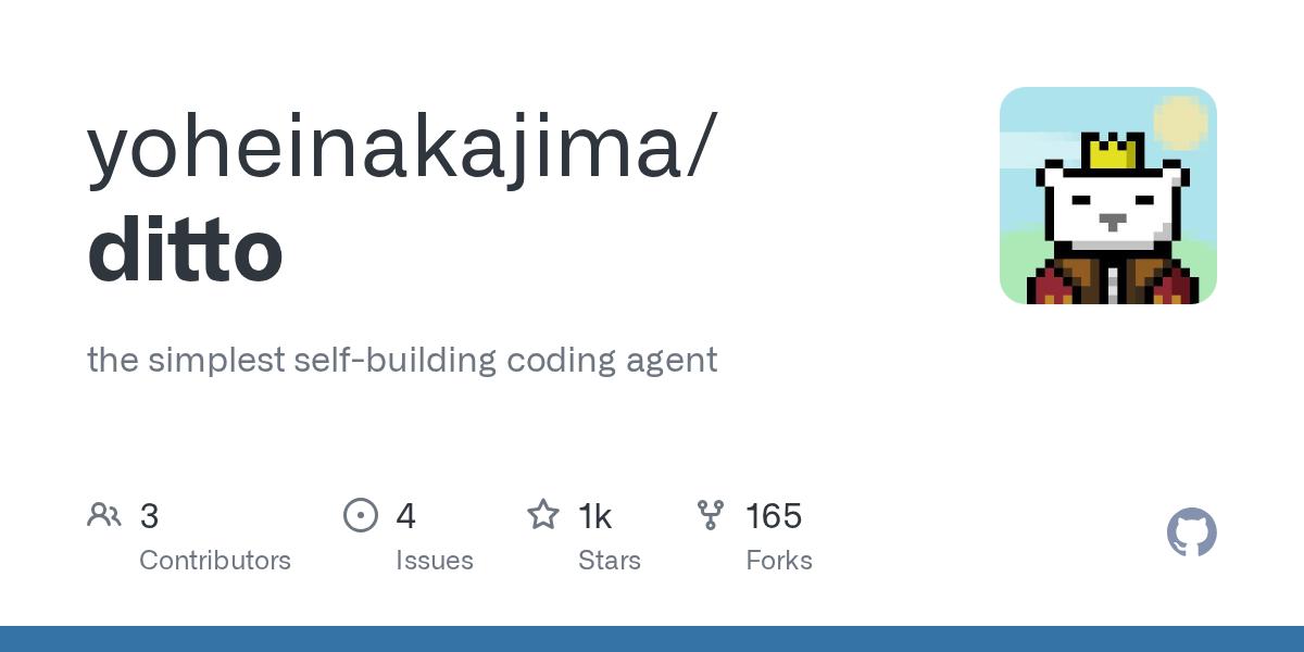 Ditto: The Simplest Self-Building Coding Agent for Flask Apps